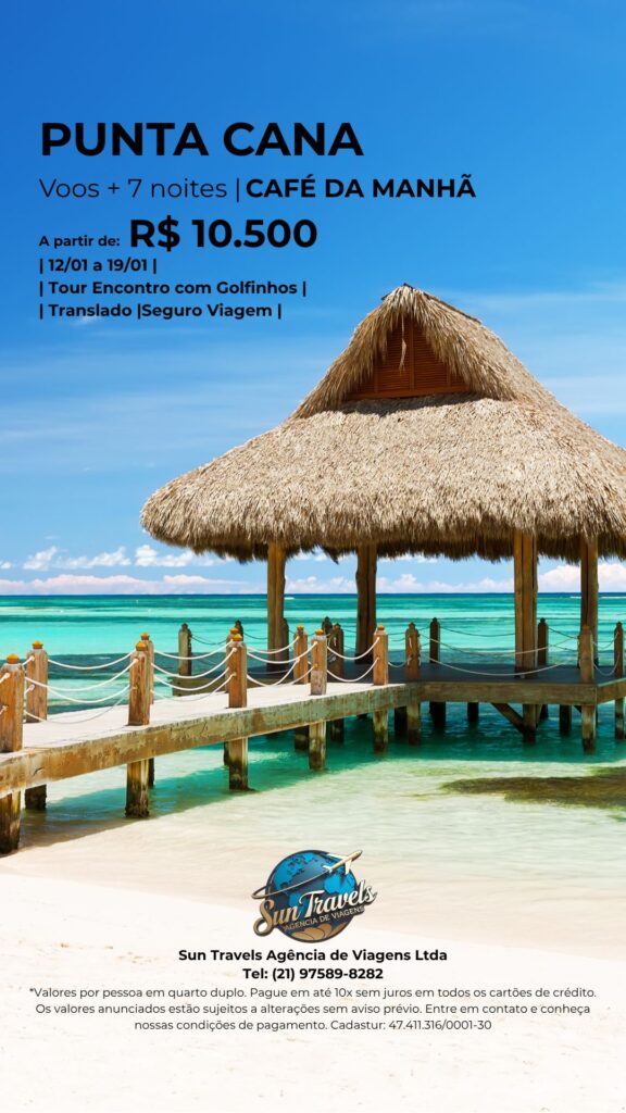 Praias cristalinas de Punta Cana. Aproveite promoções de pacotes com a Sun Travels.